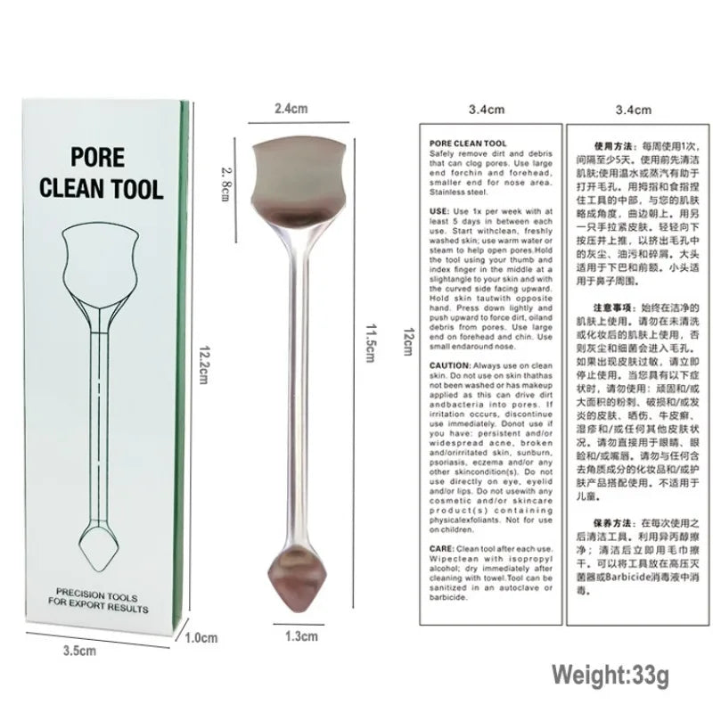 Double Headed Acne Blackhead Remover Cleaner Stainless Steel Extractor Pore Cleaner Skin Care Tool Beauty Remover Scooper Makeup
