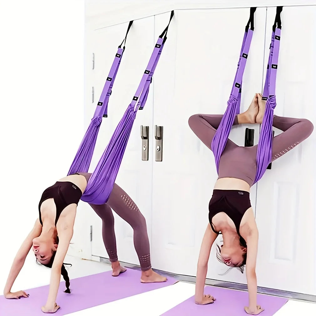 Yoga Strap Stretch Band Fitness Hanging Rope Universal Back Leg Belt for Backbend Split Handstand Home Inversion Training Hammoc