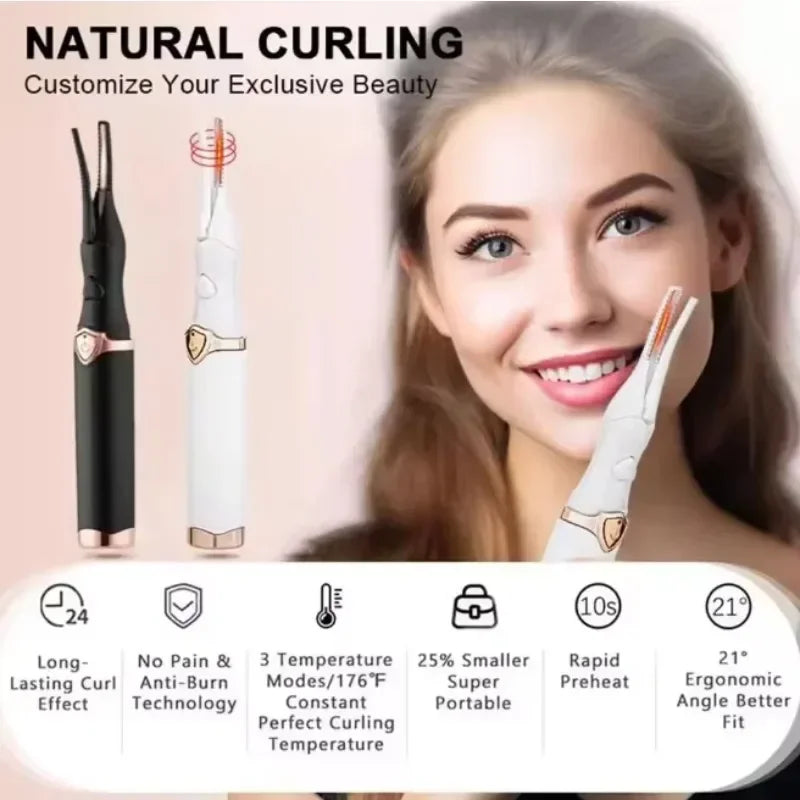 Electric Curling Eyelash Curler Anti-burn Curling Device, Pink 5D Eyelash curler