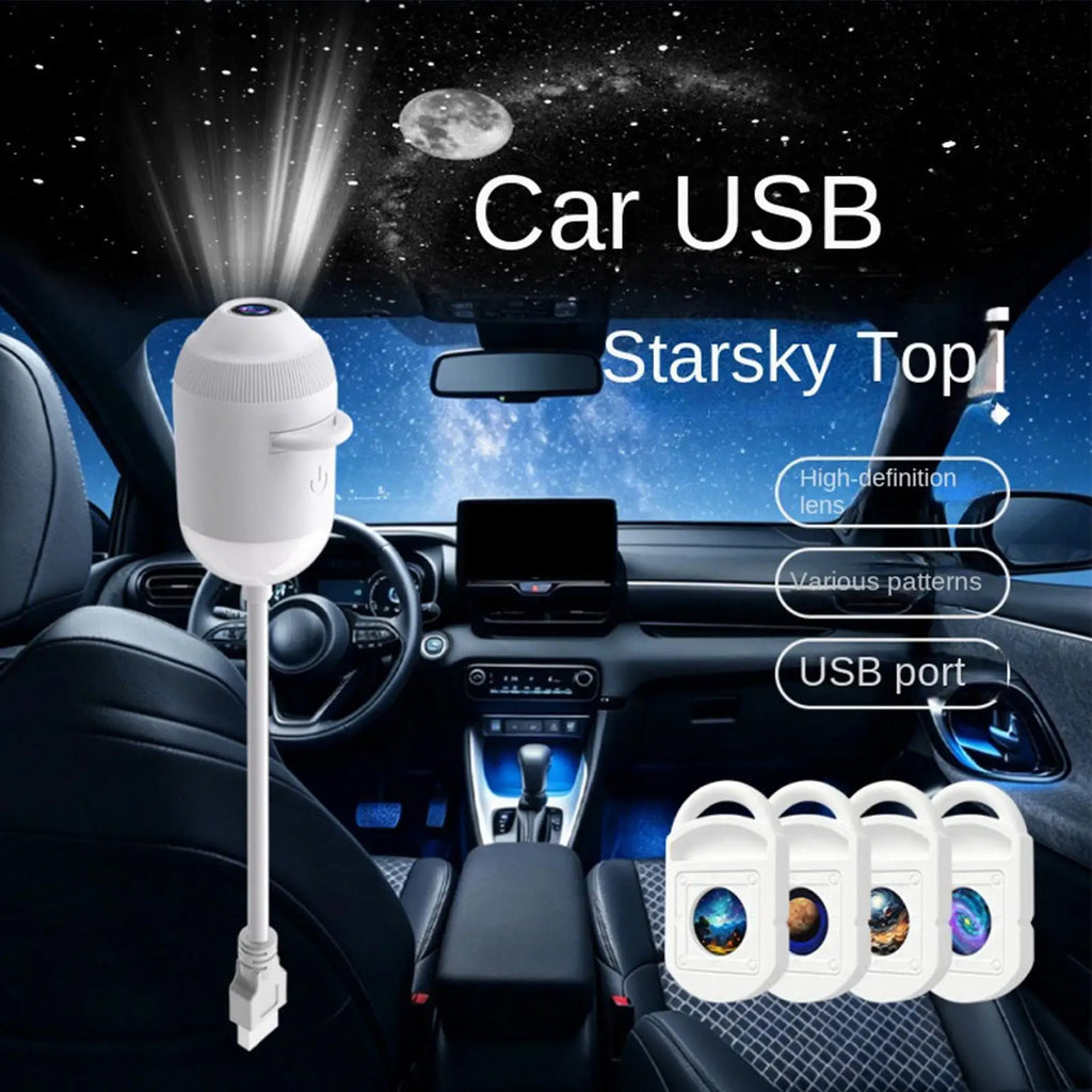 Galaxy Projector Night Light Adjustable Brightness USB Light 360 Degree Rotating Galaxy Lamp Projector with 24 Film Slides