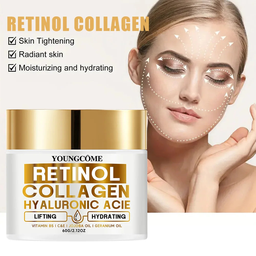 Retinol Face Cream Moisturizing Wrinkle Remover Collagen Hyaluronic Acid Creams Skin Care Cosmetic for Women&Men