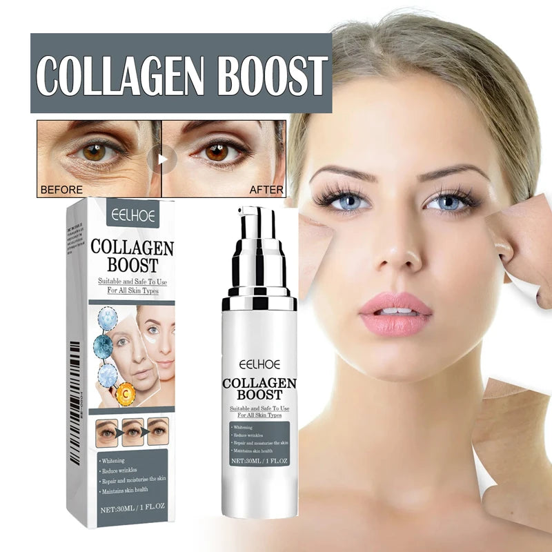 Collagen Booster Face Cream Moisturizing Firming Fade Fine Lines Face Brightening Collagen Booster Hyaluronic Acid Skin care