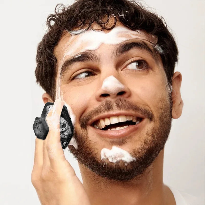Silicone Cleaning Brush Face Cleansing Scrubber Massager Manual Facial Cleansing Brush Exfoliating Gentle Beard Skin Care Tool