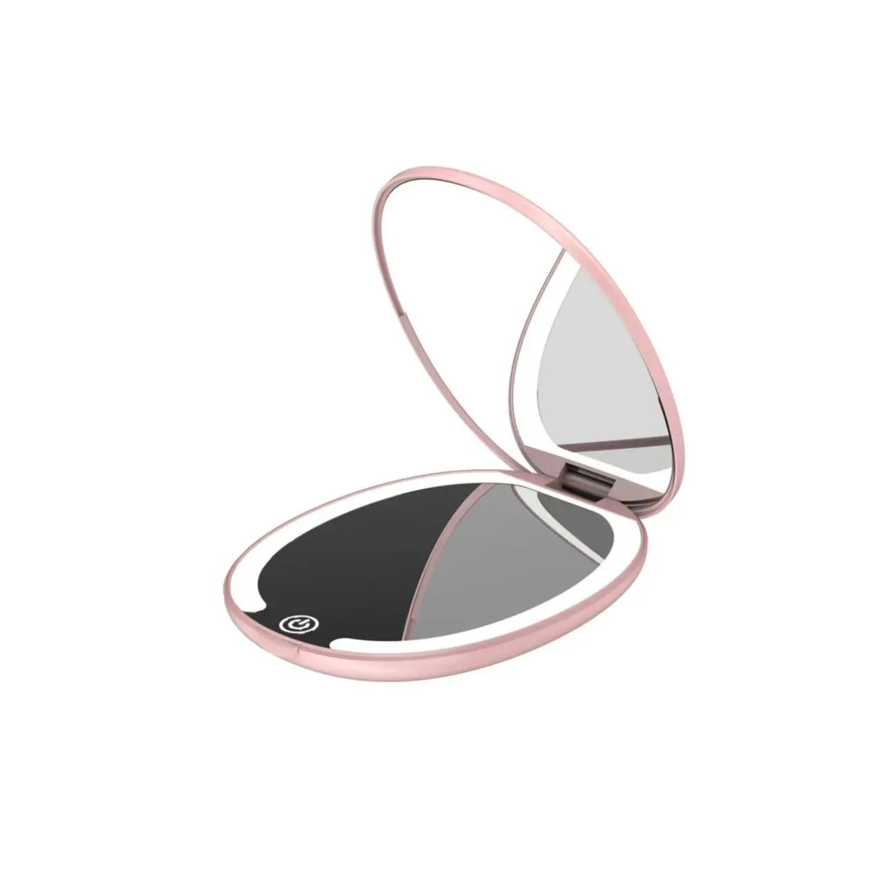  LED HD Folding Makeup Mirror, Portable Tri-Color Light Double-Sided Mirror with 5X Magnification for Travel 