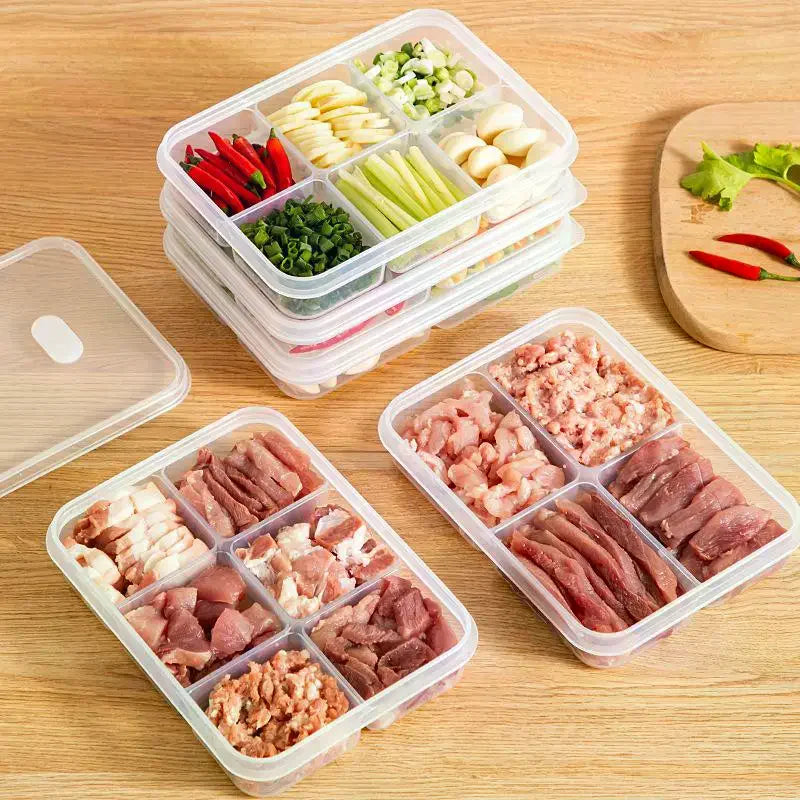 Refrigerator Food Storage Containers, Suitable For Meat And Other Food, Food-grade Airtight Containers, 2/4/6 Compartments.