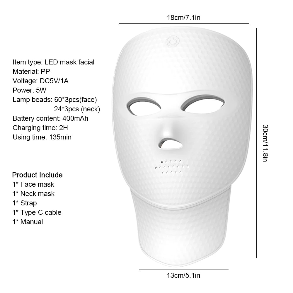 7 Colors LED Face Mask Facial LED Mask Skin Care Facial Spa Home Use Beauty Machine