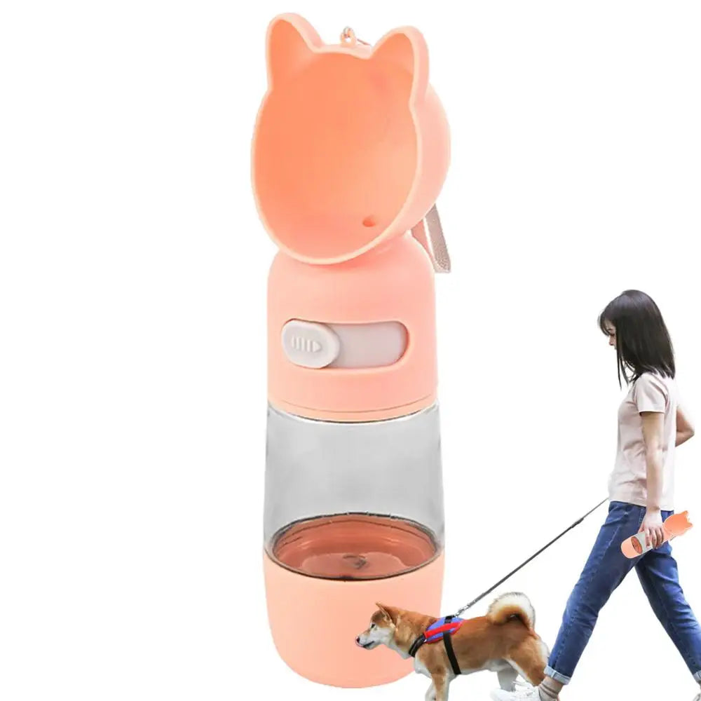 Dog Travel Water Bottle Leak Proof Travel Bowl Drinking Feeder With Food Container Outdoor Accessories For Walking