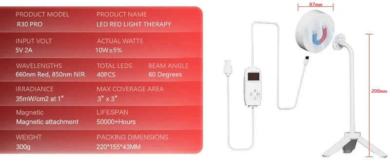 660nm 850nm 10W Led Far Infrared and Red Light Therapy Par Light for Body Skin Care Recovery Healing Pain Relief