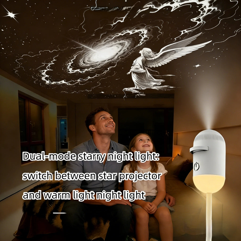 2-in-1 Mini Galaxy Star Projector Night Light – Starry Sky Ambient Lamp for Bedroom Sleep & Decoration