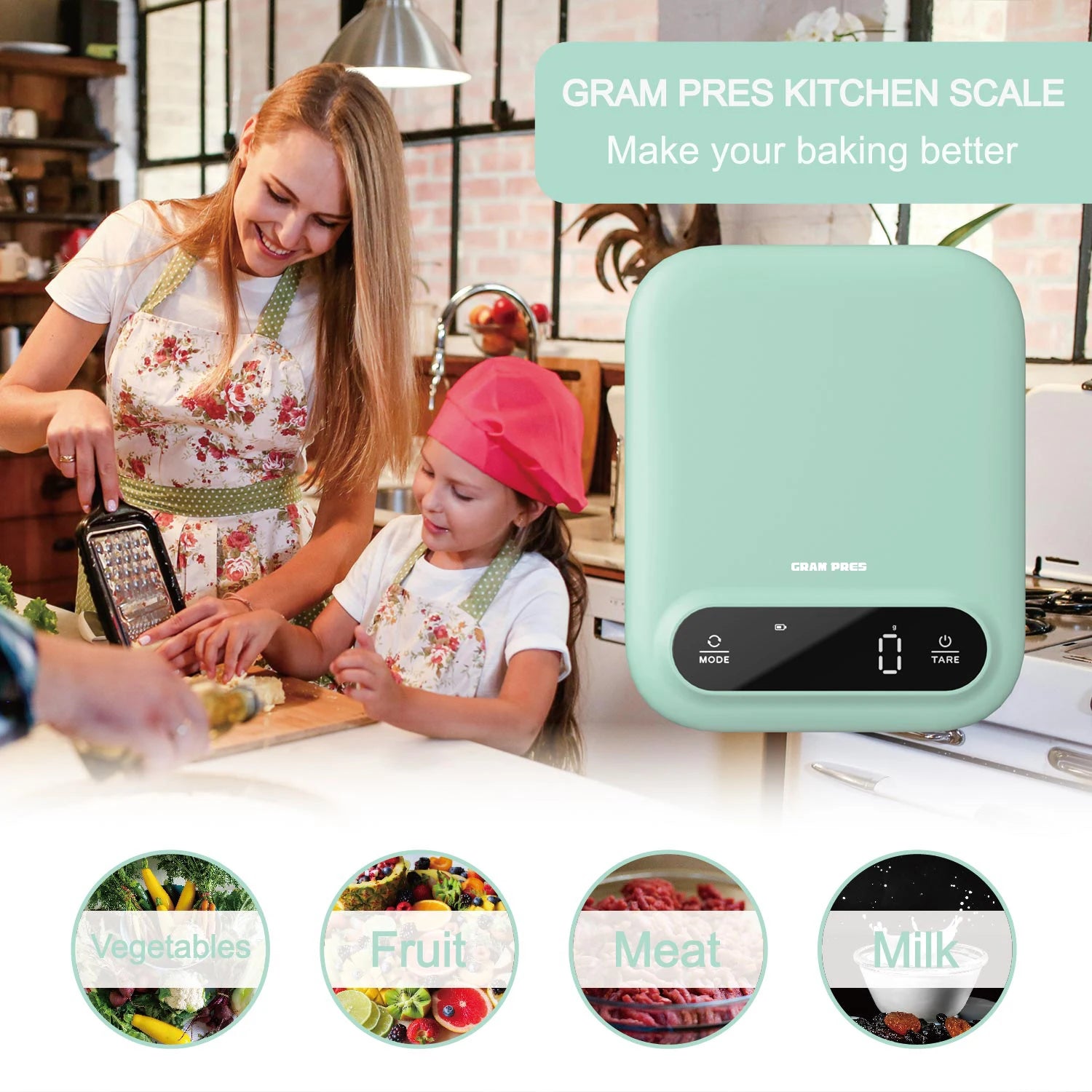 Digital Food Scale  Professional Kitchen Scales Digital Weight Grams and Oz for  Baking and Cooking,LED Display，Tare Function