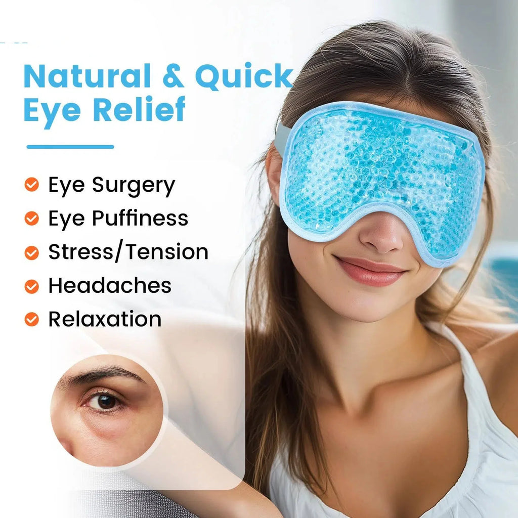 Cooling Eye Mask  with Gel Bead for Puffy Eyes Reusable Cold Compress Ice Pack for After Eyelid Surgery Tension Stress Relief