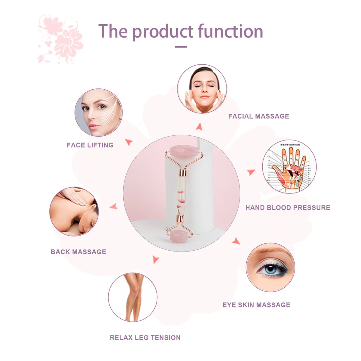 1pc Jade Roller Facial Tool Natural Jade Face Roller Massager Tool Body Mini Portable Skin Care Body Massage Relaxing Tool