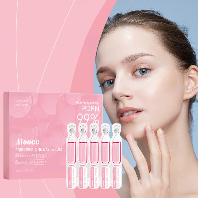 Salmon Serum Protein Peptide Essence 2ml X 10pcs Anti-aging, Wrinkle Repair, Hydrating & Brightening Face Collagen Booster Care