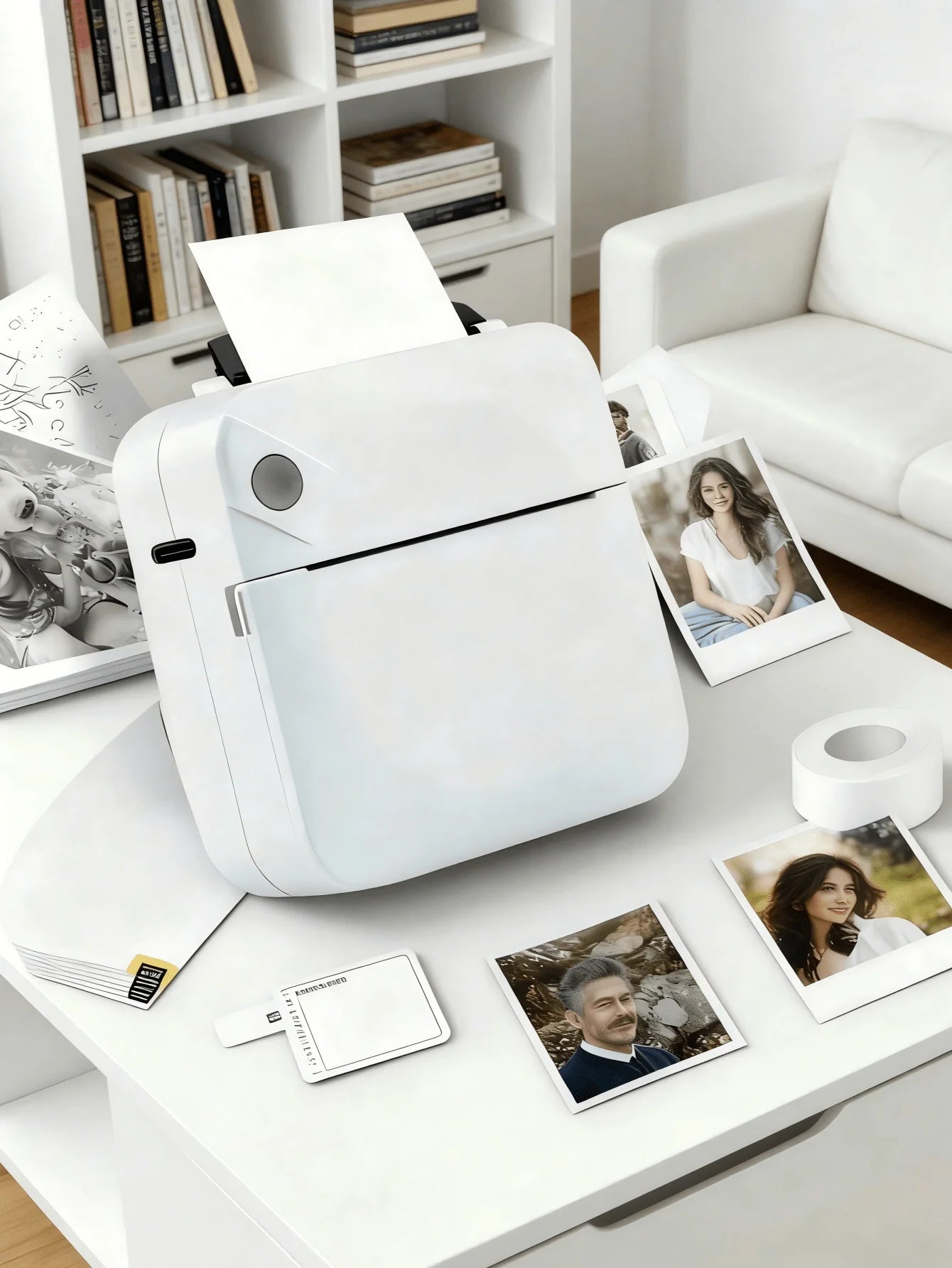 A Portable Wireless Mini Printer - Wireless Photo, Label, Memo Printer, Compact Thermal Printer