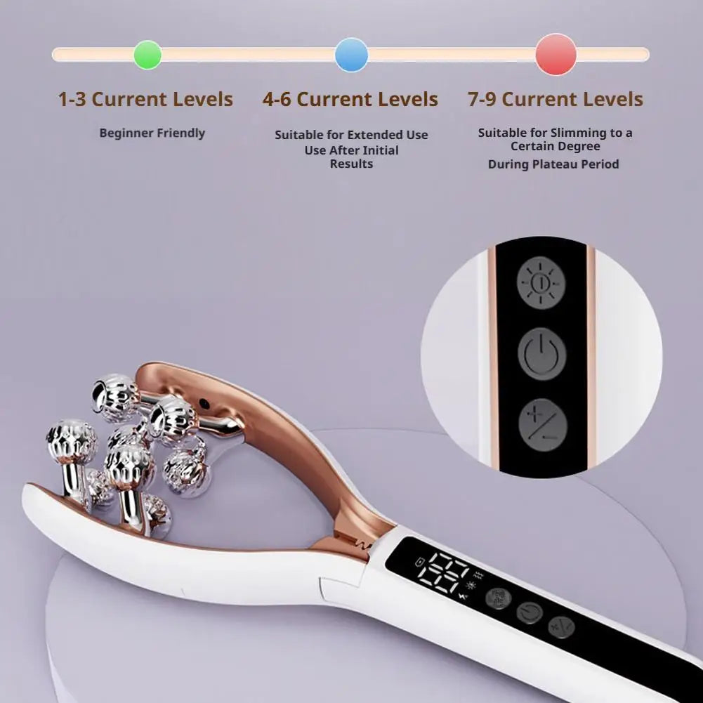 V-shaped Smooth Neck Vibration Massager Electric Lifting Roller Beauty Instrument Intelligent Portable Face Slimming Instrument