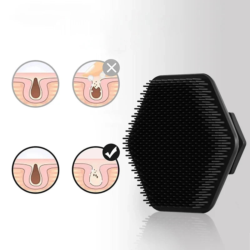 Silicone Cleaning Brush Face Cleansing Scrubber Massager Manual Facial Cleansing Brush Exfoliating Gentle Beard Skin Care Tool