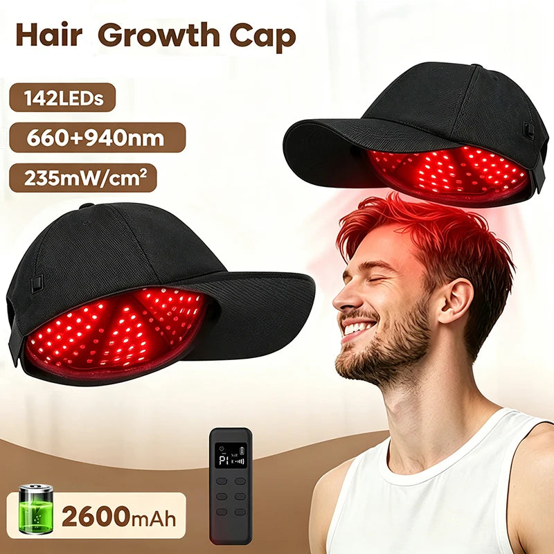 2026 New Infrared LED Beads Red Light Therapy Hair Growth Cap For Hair Regrowth Anti Hair Loss Relax Scalp Anti-inflammatory