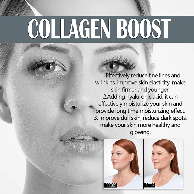 Collagen Booster Face Cream Moisturizing Firming Fade Fine Lines Face Brightening Collagen Booster Hyaluronic Acid Skin care
