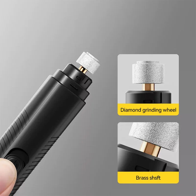 USB Rechargeable Electric Pet Nail Grinder for Dogs & Cats – Quiet Motor with Diamond Grinding Wheel
