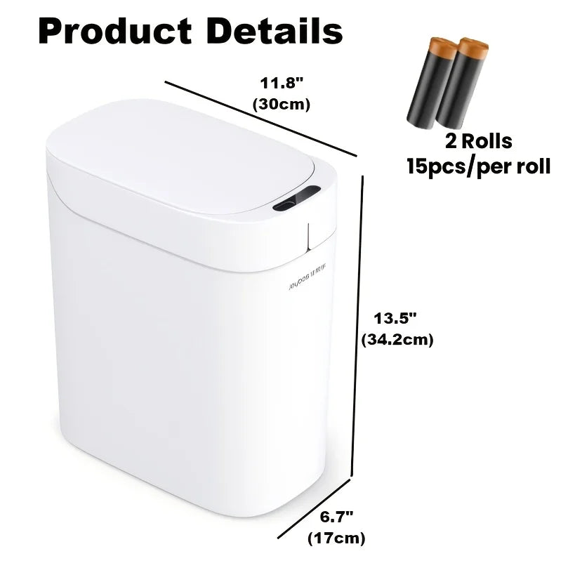 Smart Sensor Trash Can Hands-free Touch Automatic Adsorption Bags Garbage Can Waterproof Bucket  Bathroom Home For Trash Can