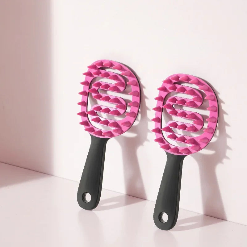 Shampoo Hair Brush Hair Massage Scalp Combs Head Washing Brush Long Handle Dry And Wet Brush Shower Spa HairdressingTool Girls