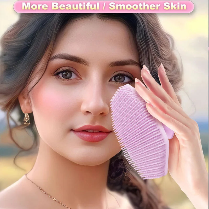 Silicone Cleaning Brush Face Cleansing Scrubber Massager Manual Facial Cleansing Brush Exfoliating Gentle Beard Skin Care Tool