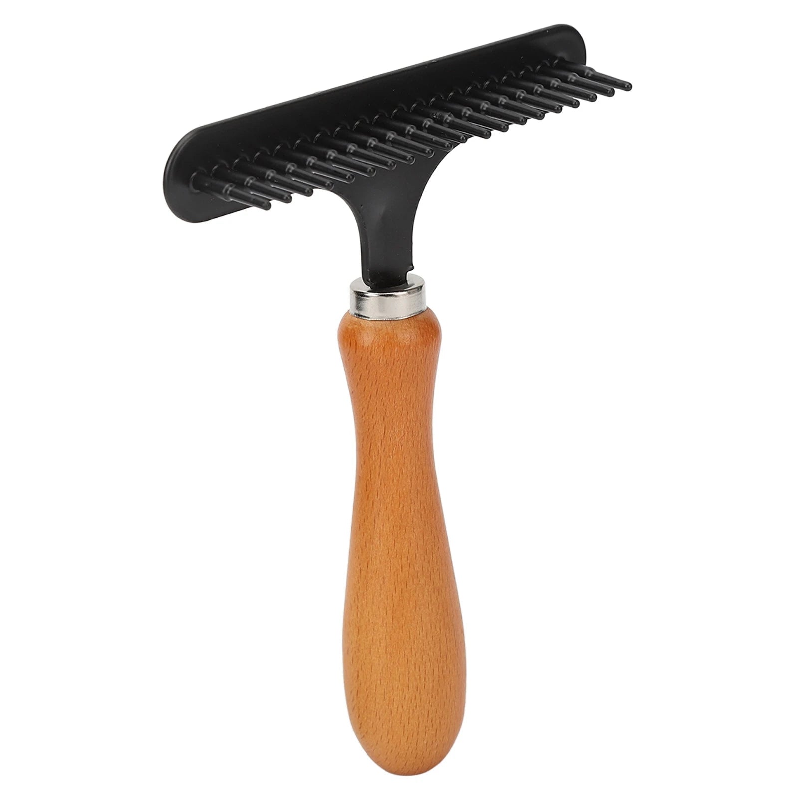 Pet Grooming Brush Pet Brush Handheld Cat Grooming Rake Wooden Handle Pet Hair Deshedding Detangling Brush for Cats Dogs