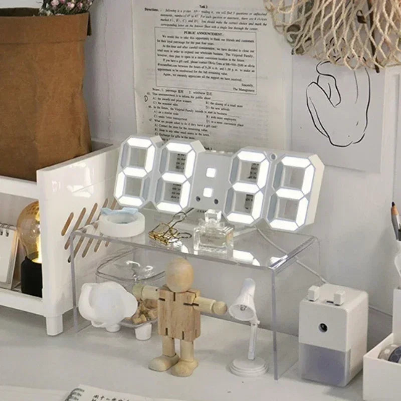 Digital Clock Table Clocks Wall Decor Desk Watches LED Interior Living Room Modern Home Decoration Digital. Electronic Alarm