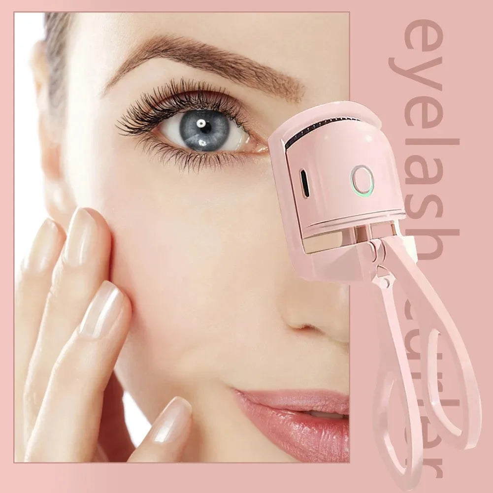 Mini Electric Heated Eyelash Curler USB Rechargeable Styling Eyelash Long Lasting Natural Eyelash Curl Beauty & Makeup Tools