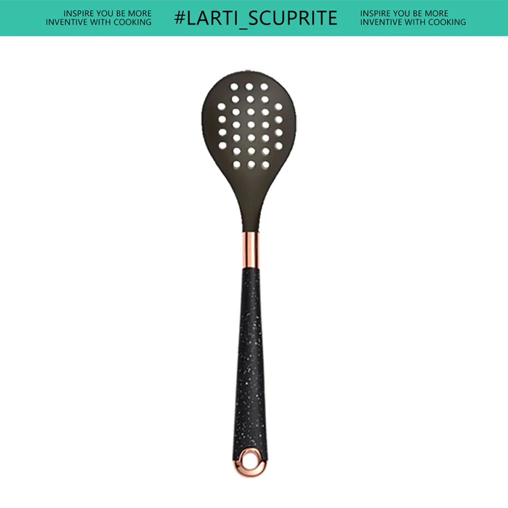 1 Pack Kitchen Silicone Cooking Utensils Heat Resistant tools Kitchenware Accessories Spatula Turner Soup Spoon Pasta Colander