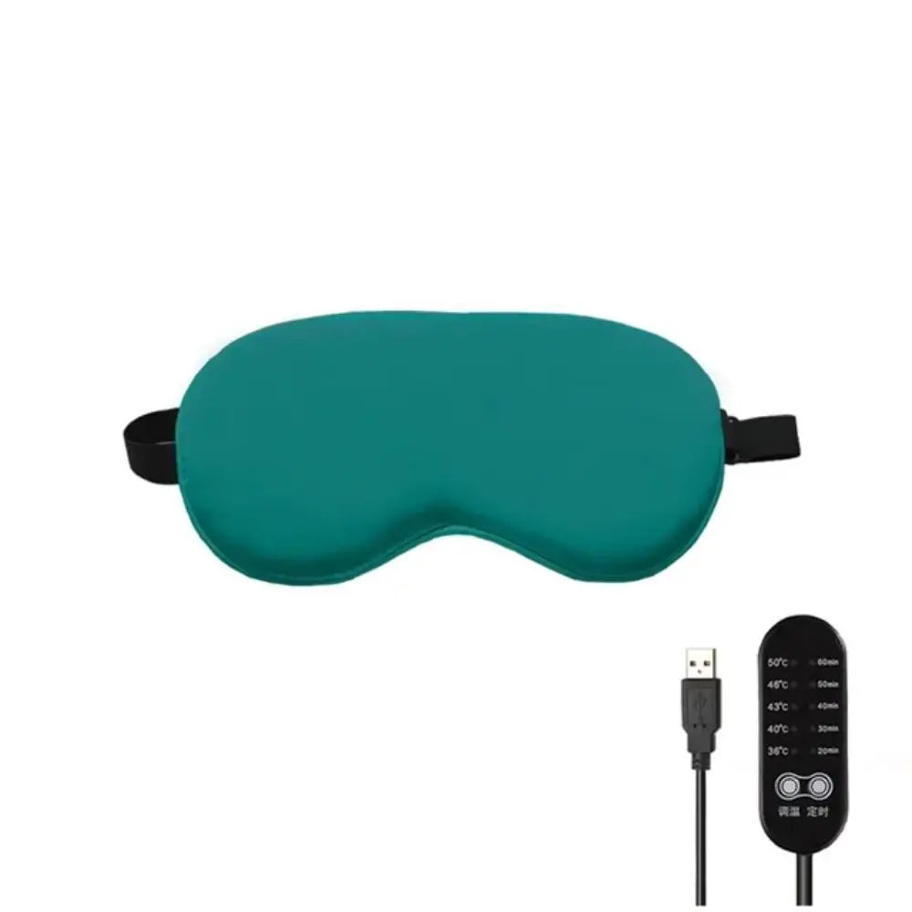 New Electric USB Heated Eye Mask Adjustable Compress Silk Sleep Eye Cover Heated Temp Control Dry Eyes Heating Pad