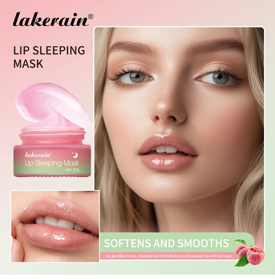 Lakerain Moisture & Collagen Booster Lip Sleeping Mask - Treatment to Restore, Hydrate & Plump Dry Chapped Lips