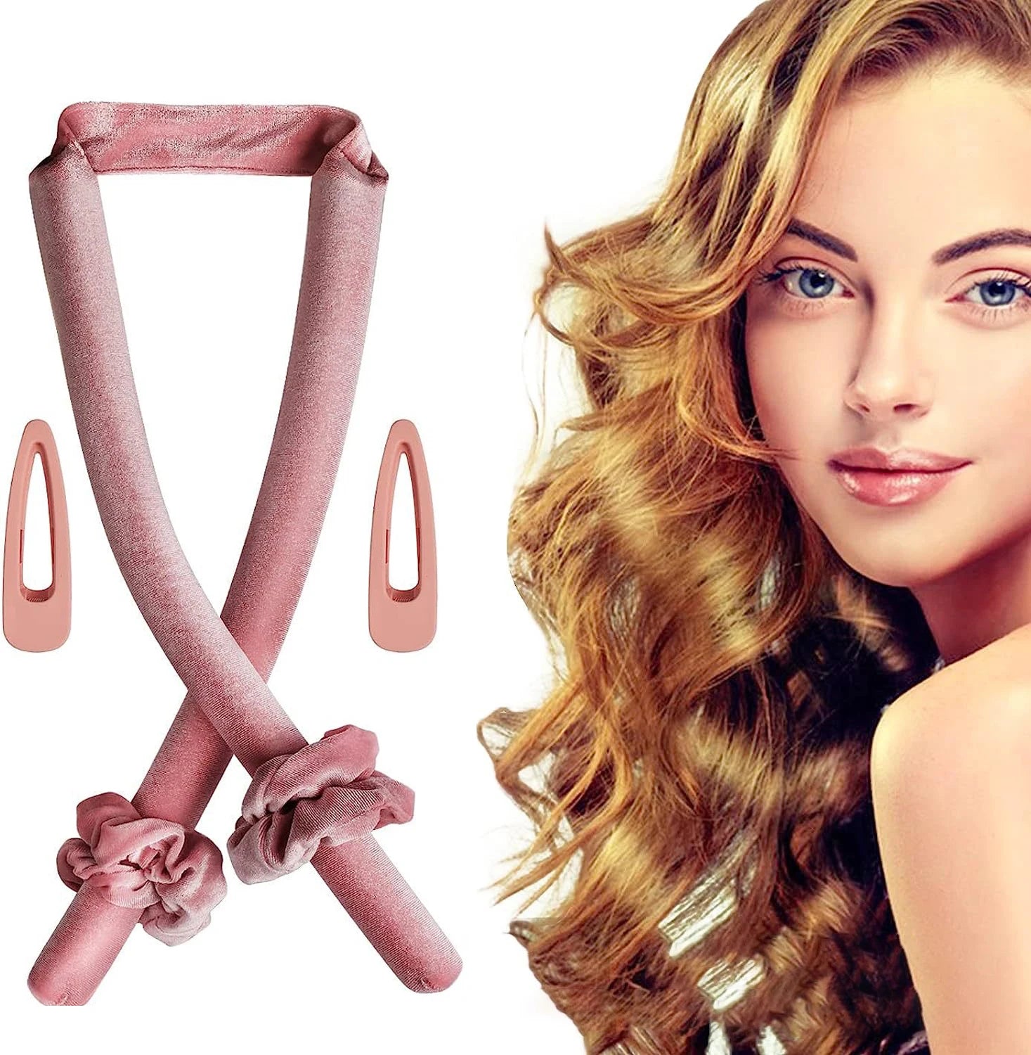 5/6/7pcs Set No Heat Hair Curler Salon Satin Sleeping Sleeping Cap Hat Soft Cooling Eye Mask and Hairpin for Household Travel