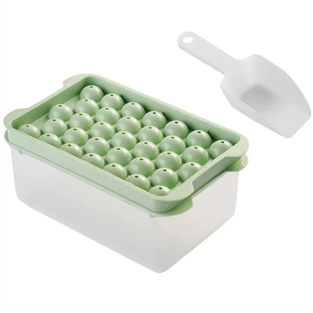 Ice Cube Tray With Lid And Storage Box Round Ice Cube Tray Easy Press Release Silicone Ice Mold, Reusable Freezer Ice Making To