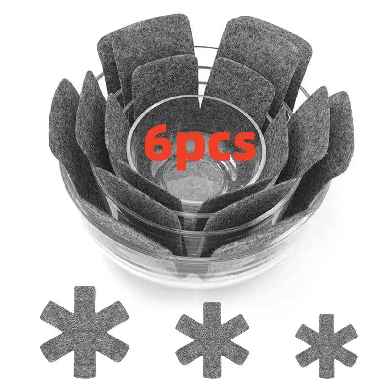 Pot and Pan Protectors 6Pcs Pot Dividers Pad Non-woven 3 Sizes Pans Separator Pads for Protecting Separators Pads Cookware
