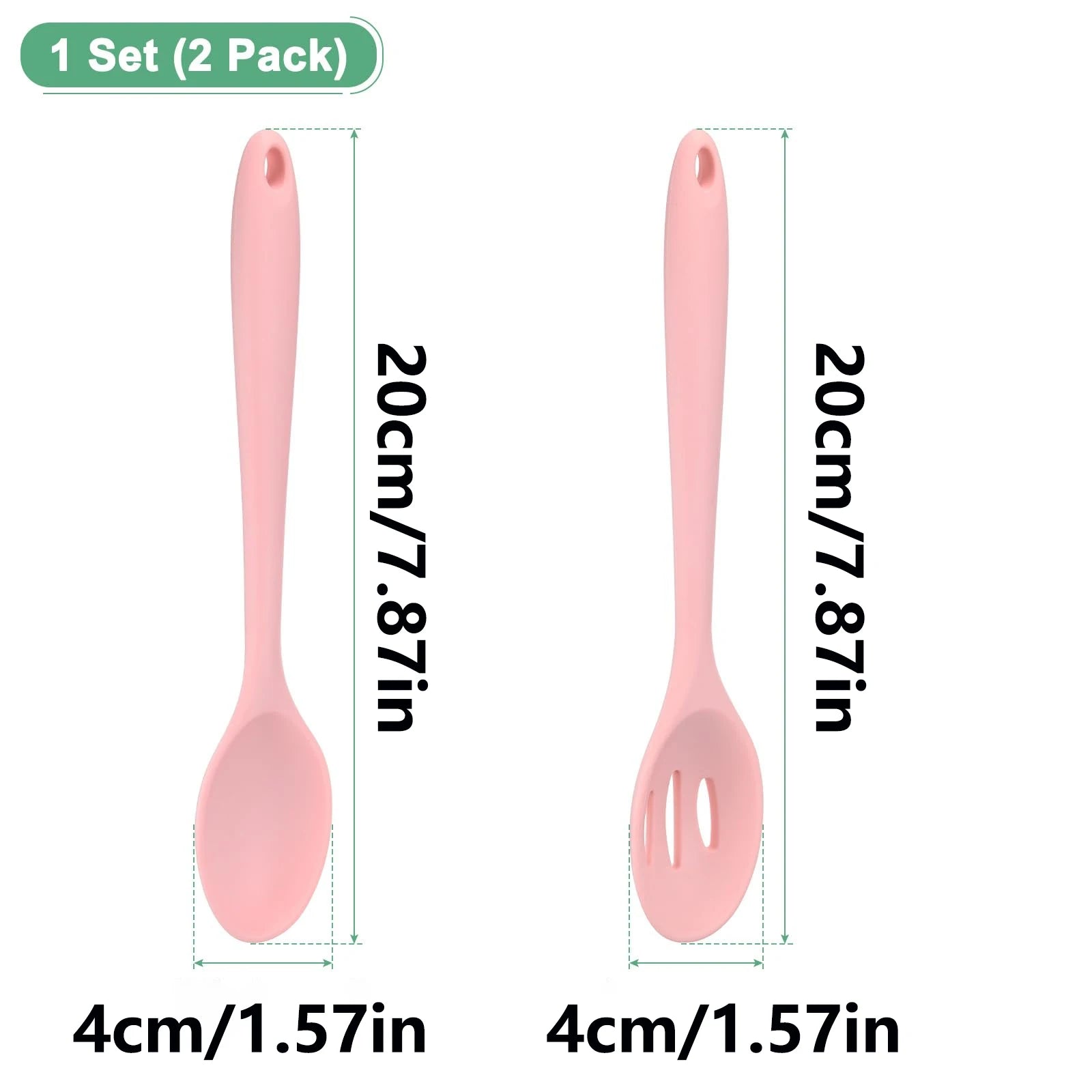Silicone Cooking Spoons, Mixing Nonstick Slotted and Solid Serving Spoons, Heat Resistant Utensils for Kitchen/Cooking/Baking