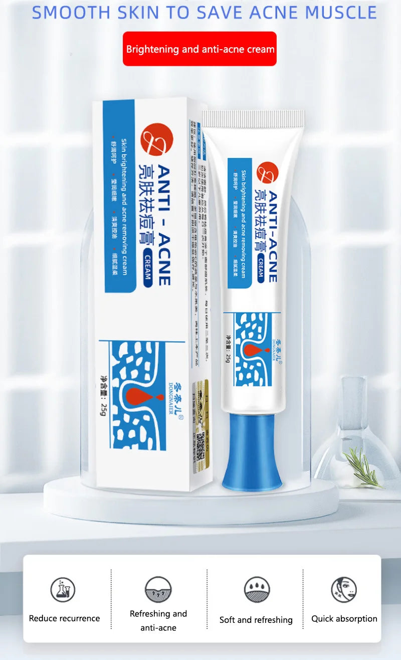 Anti-acne Treatment Cream Salicylic Acid Acne Deep Cleaning Pore Repair Pimple Spots Shrinking Oil Control Moisturizer Skin Care