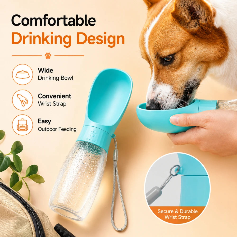 1PC 300ml 500ml Travel Pet Water Bottle Integrated Drinking Bowl Portable Dispenser for Dogs Cats Outdoor Travel and Activities