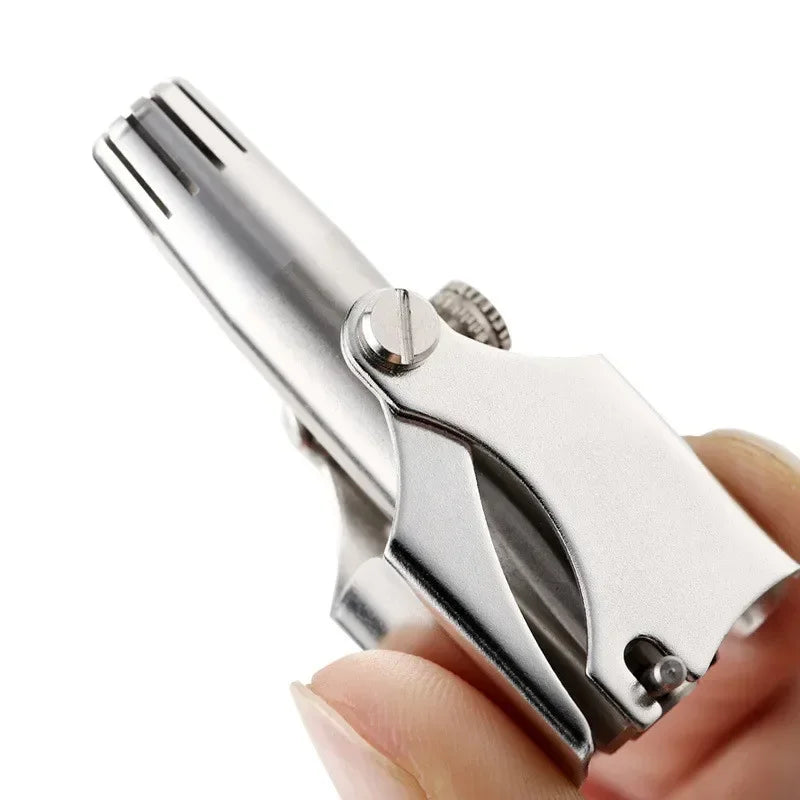 Nose Hair Trimmer Stainless Steel Manual Nose Hair Trimmer No Noise Washable Nose Hair Trimmer Portable Hair Removal Tool