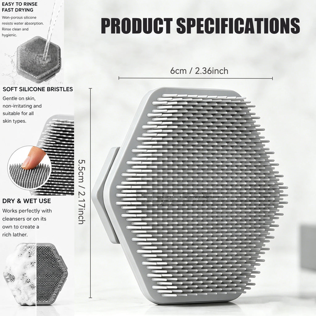 Silicone Cleaning Brush Face Cleansing Scrubber Massager Manual Facial Cleansing Brush Exfoliating Gentle Beard Skin Care Tool