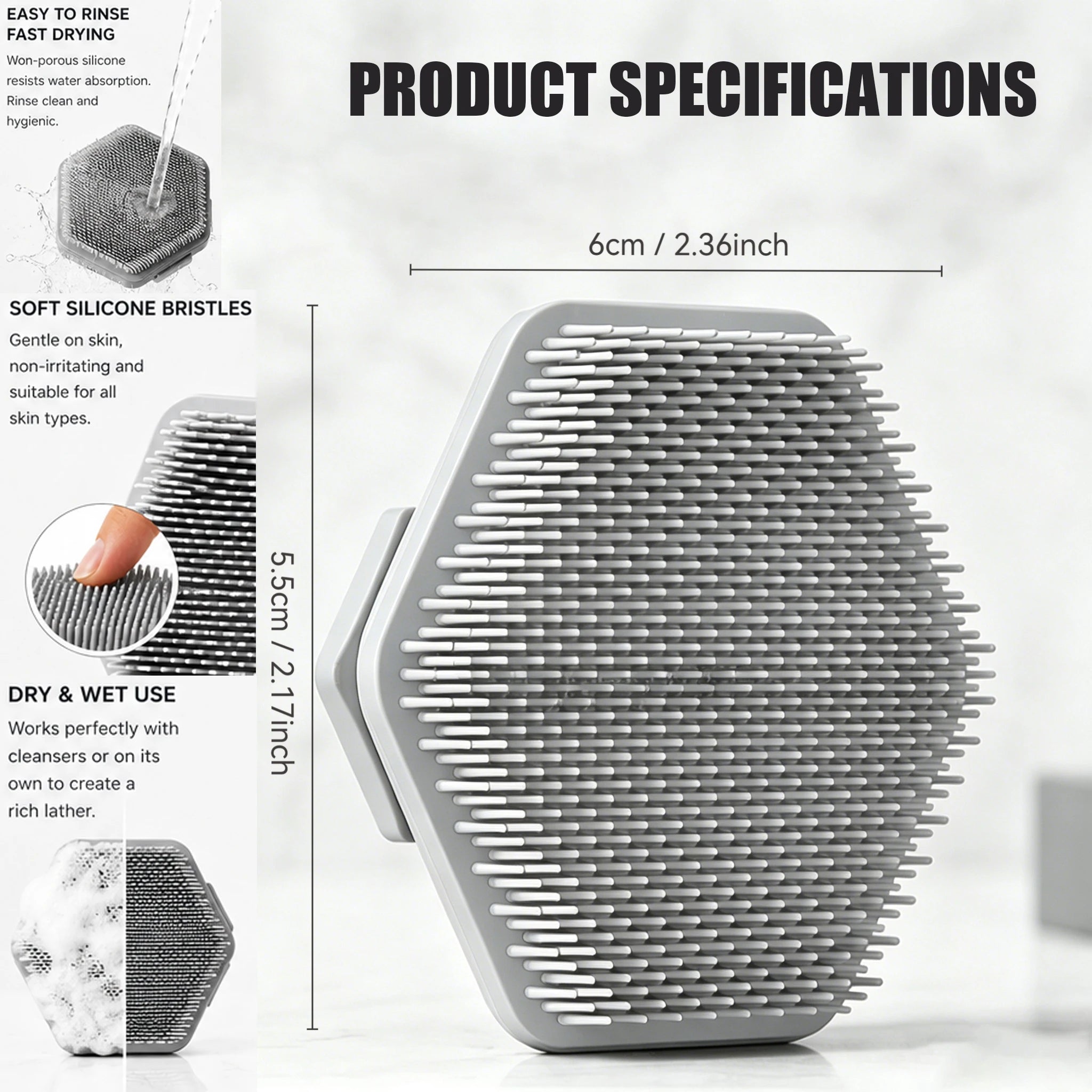 Silicone Cleaning Brush Face Cleansing Scrubber Massager Manual Facial Cleansing Brush Exfoliating Gentle Beard Skin Care Tool
