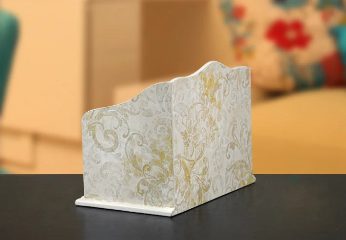 European Style Cosmetics Storage Box, Creative Painting, American Pastoral Wood Desk Finishing Box