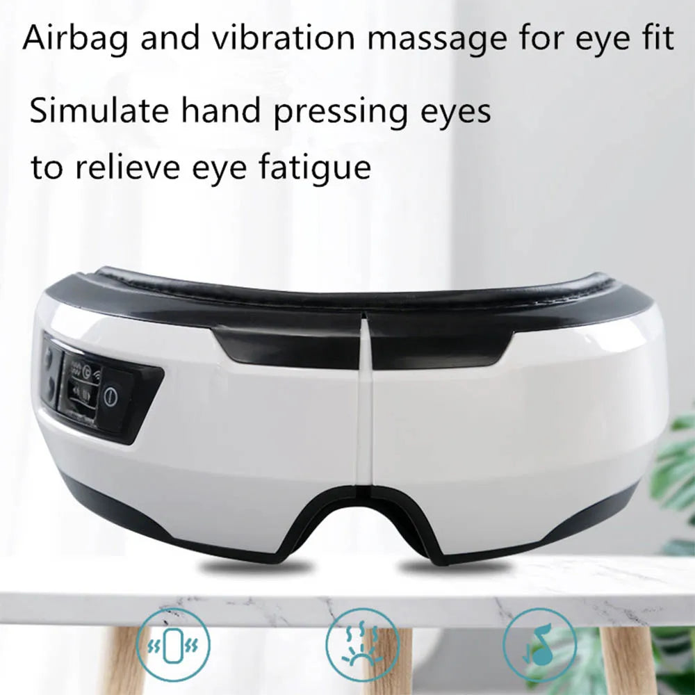5D Intelligent Airbag Vibration Eye Massager Bluetooth Hot Compress Eyes Care Instrument Glasses Fatigue Sleep Mask Eye Massager
