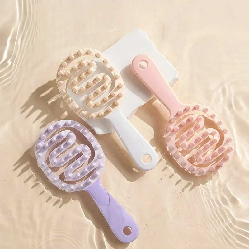 Shampoo Hair Brush Hair Massage Scalp Combs Head Washing Brush Long Handle Dry And Wet Brush Shower Spa HairdressingTool Girls