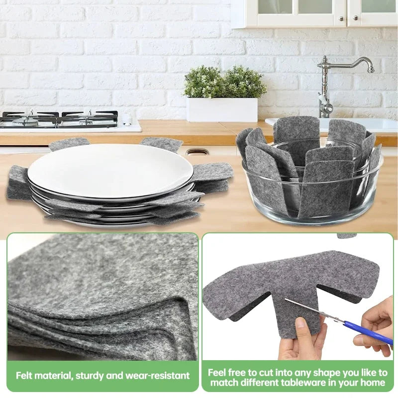 Pot and Pan Protectors 3/12pcs Dividers Pads Stacking Pan Protectors Pan Separators Pads for Protecting Separating Pots and Pans