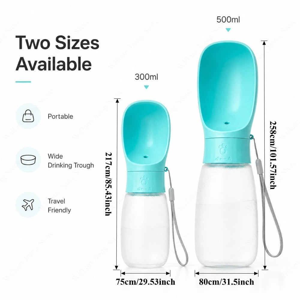 1PC 300ml 500ml Travel Pet Water Bottle Integrated Drinking Bowl Portable Dispenser for Dogs Cats Outdoor Travel and Activities