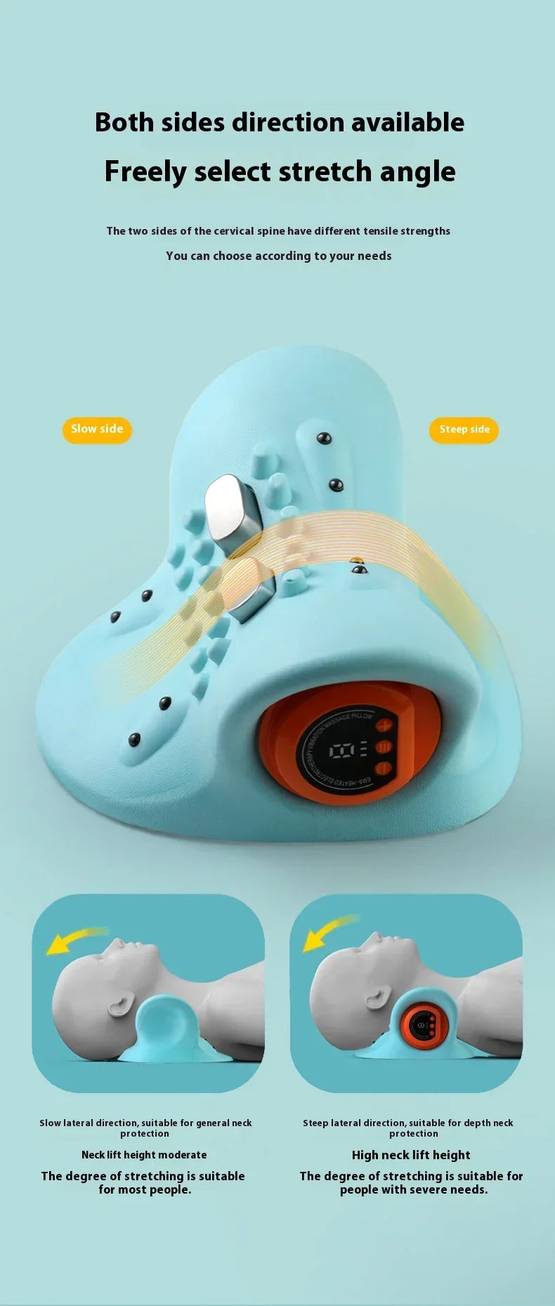 Electric Neck Shoulder Back Massage Pillow Finger Pressure Cervical Massager Home Relax Body Pain Relief Device
