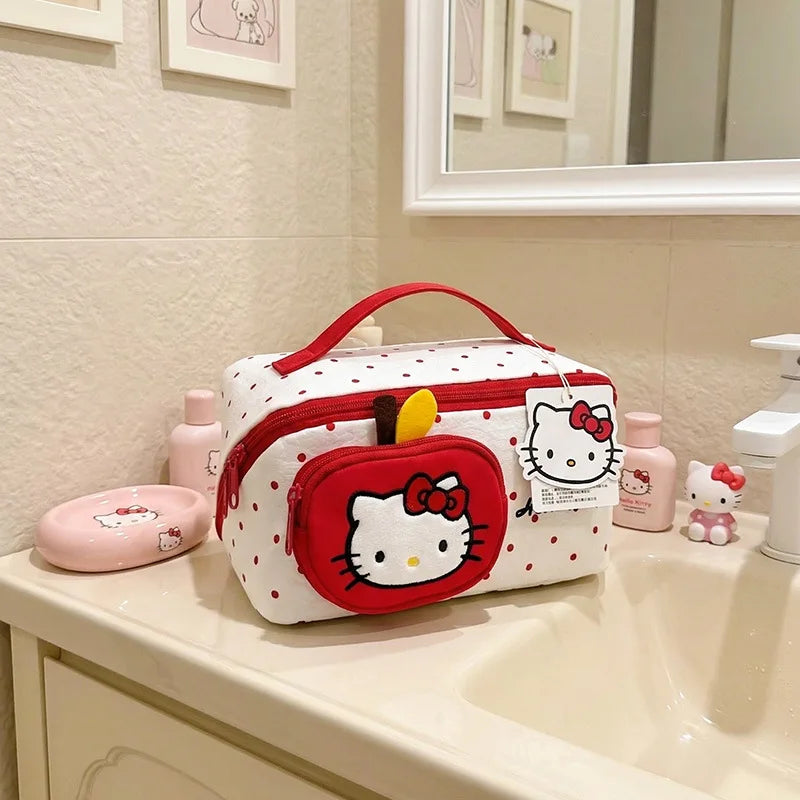 Hello Kitty Cosmetic Bag Large Capacity Travel Makeup Organizer with Handle