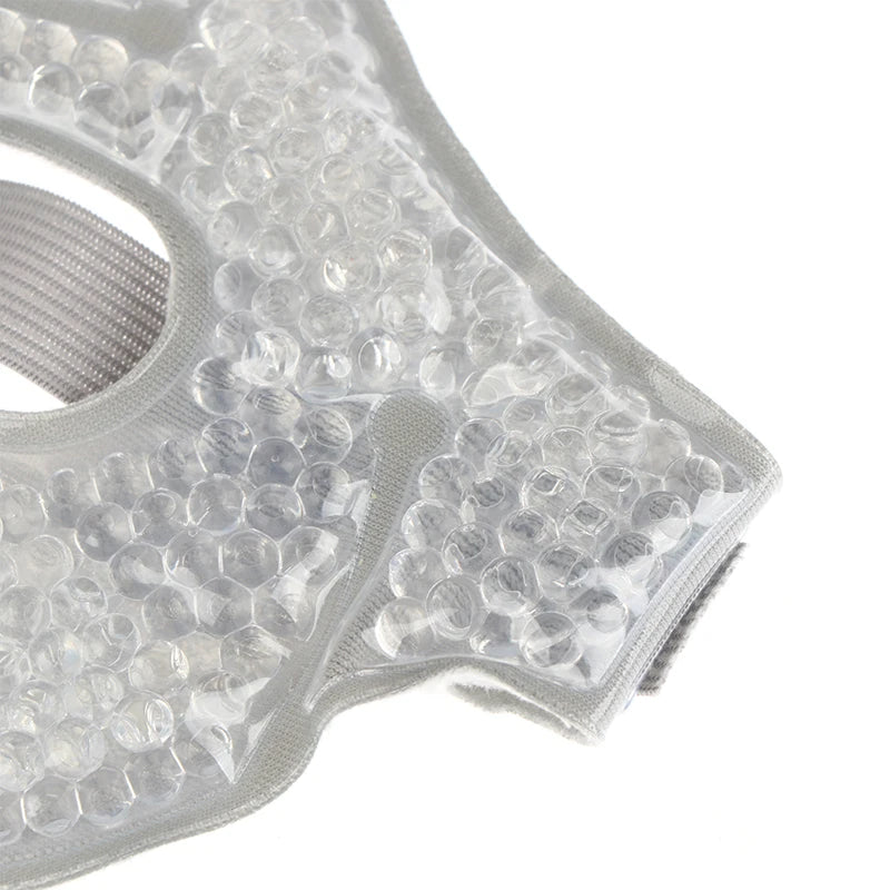 Reusable Cooling Eye Mask with Gel Beads - Visible Cold Compress for Puffy & Dry Eyes, SPA Care Essential