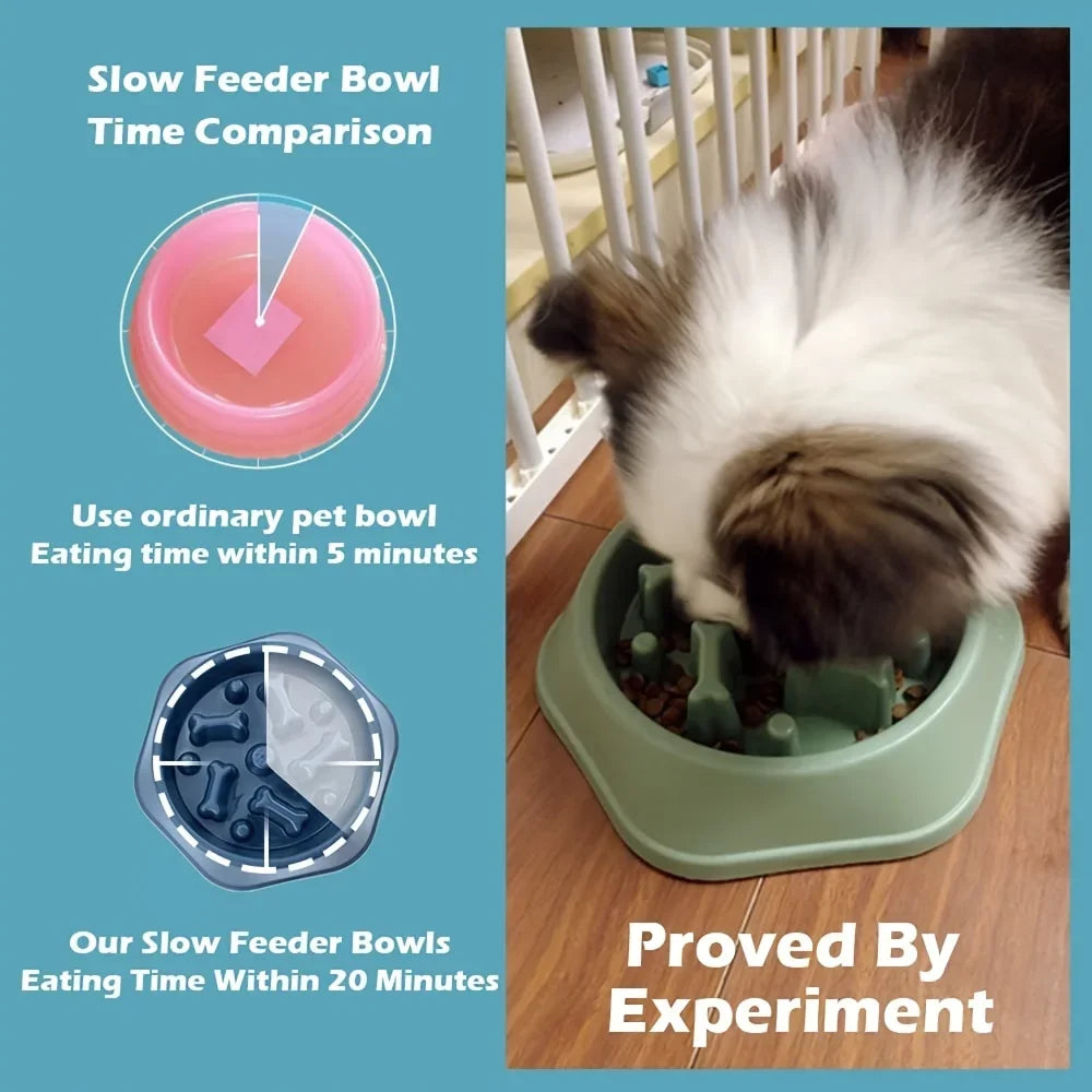 Dog Slow Feeder Non-choking Pet Bowl Anti Slip and Large Capacity for Dog and Cat Anxiety Relief Slow Food Feeding Pet Supply